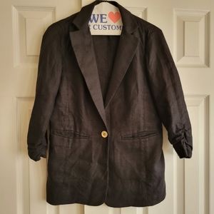 Michael Michael Kors 100% Linen Black Blazer